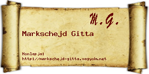Markschejd Gitta névjegykártya